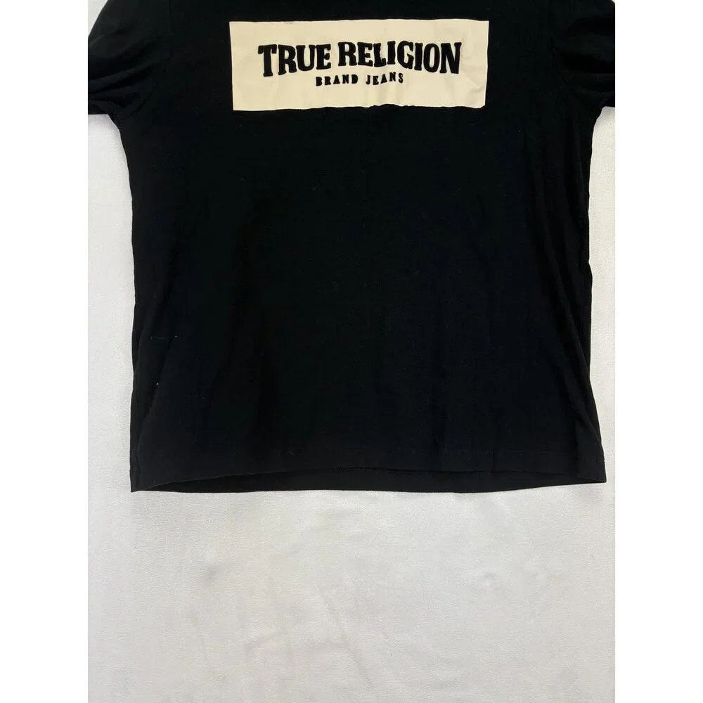 True Religion Men's Long Sleeve‎ Logo Tee Black M